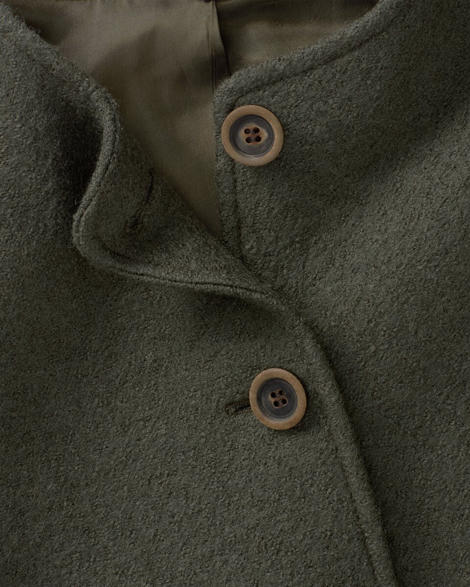 Highmoor Short boiled wool jacket (Olive)