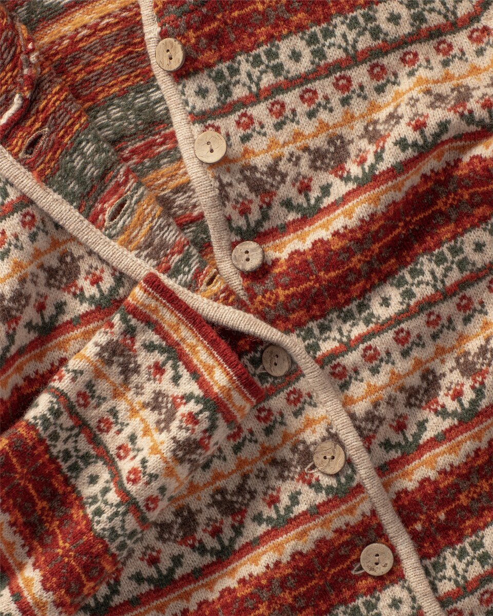 Luis Steindl Jacquard hooded cardigan (Sand/autumn colors)