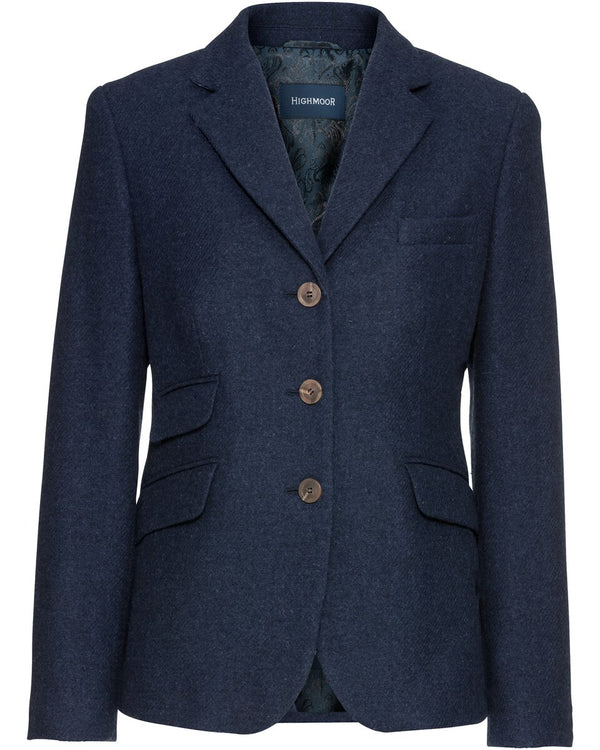 Highmoor Tweed blazer with loden contrast (Dark blue/bleu)