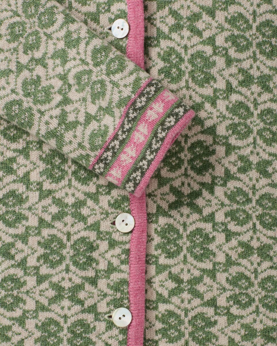 Reitmayer Long jacquard cardigan (Green)