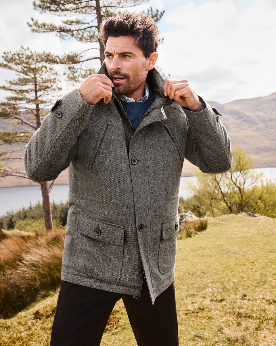 Highmoor herringbone outdoor jacket (Brown/gray)