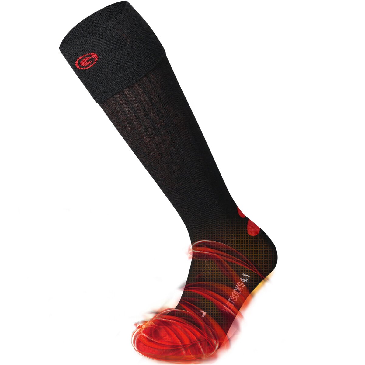 Lenz apsildāmās zeķes 4.1 Toe Cap® (melnas/sarkanas, izmērs 39-41)