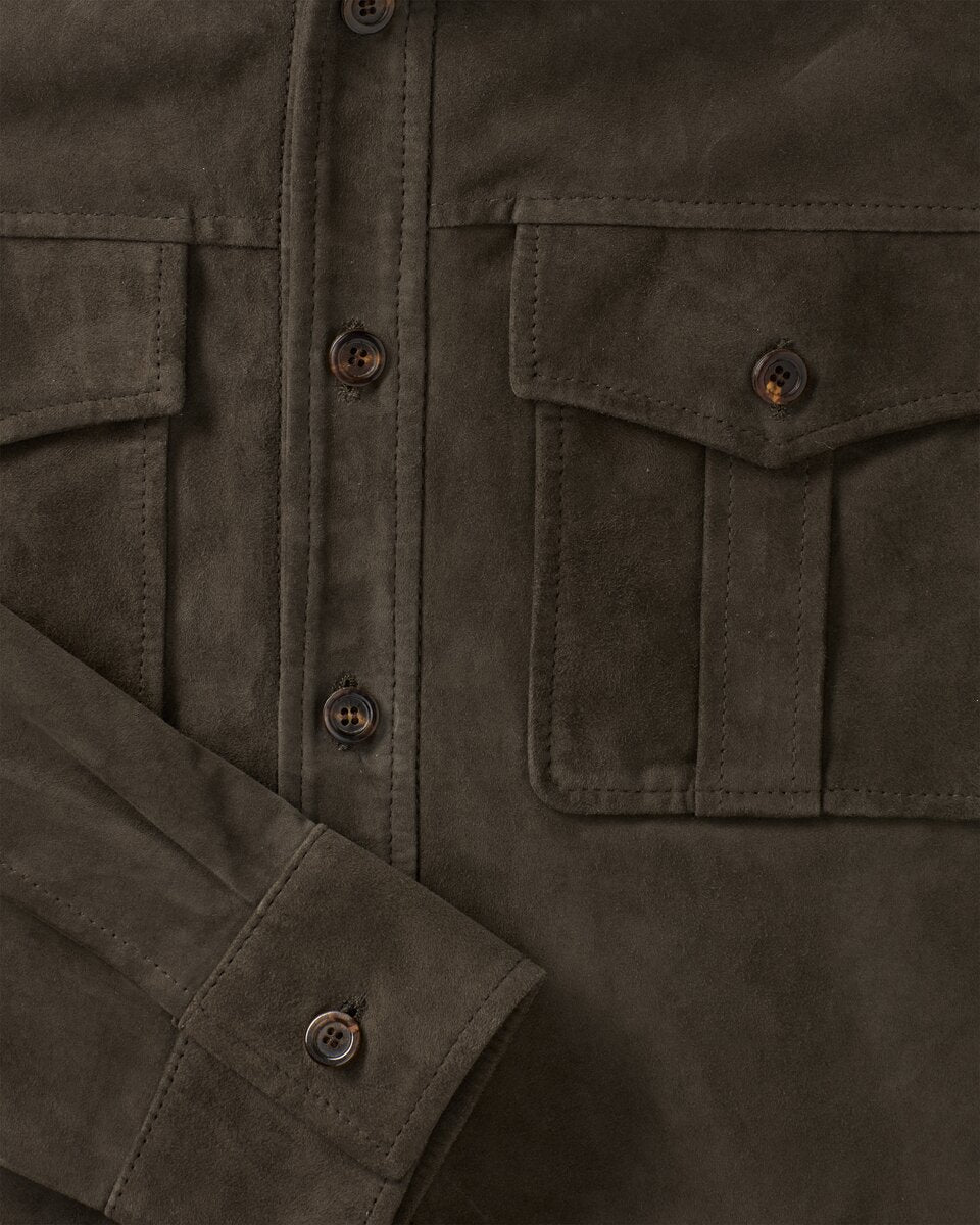 Reitmayer leather overshirt (Olive)