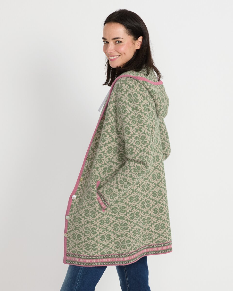Reitmayer Long jacquard cardigan (Green)