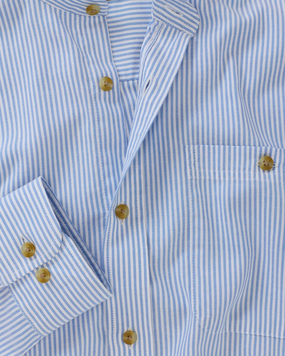 Luis Steindl Oxford shirt with stand-up collar (Blue White)