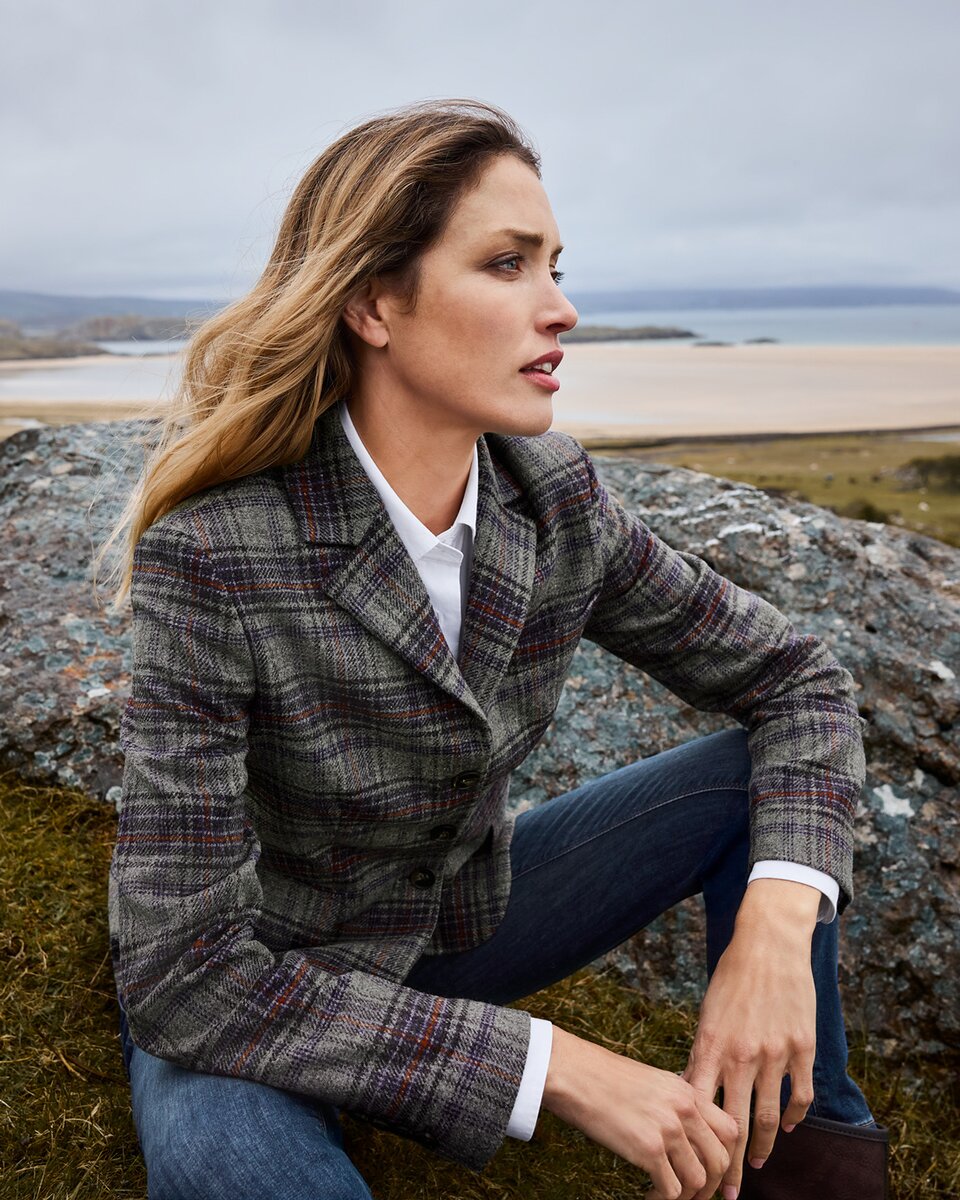 Highmoor Check blazer (Grey/Blue/Red)