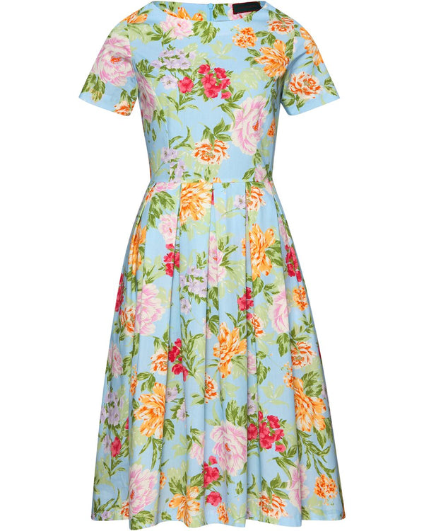 Reitmayer Floral kleita ar īsām piedurknēm (gaiši zila/daudzkrāsaina)