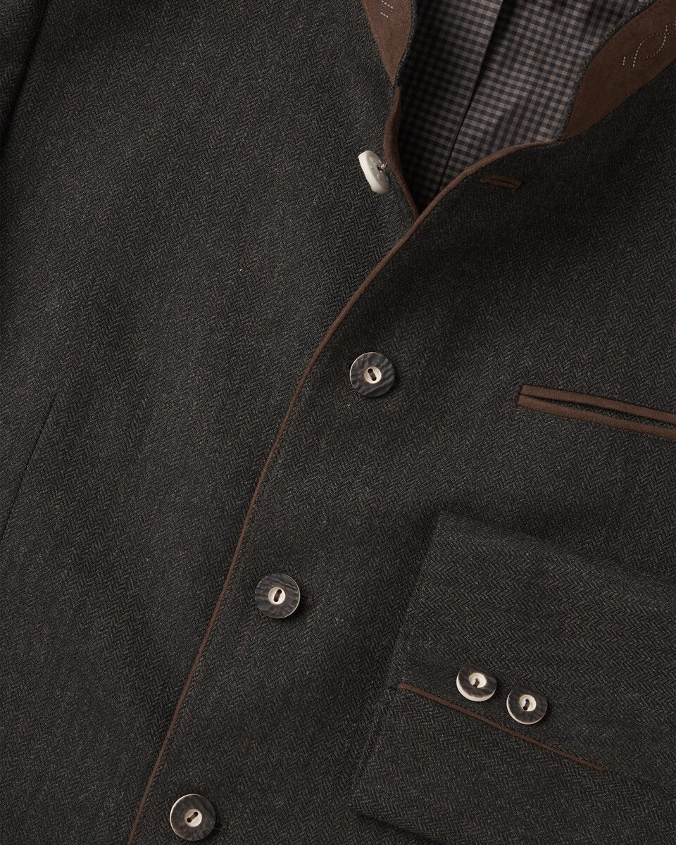 Luis Steindl Herringbone Janker (Anthracite/Brown)