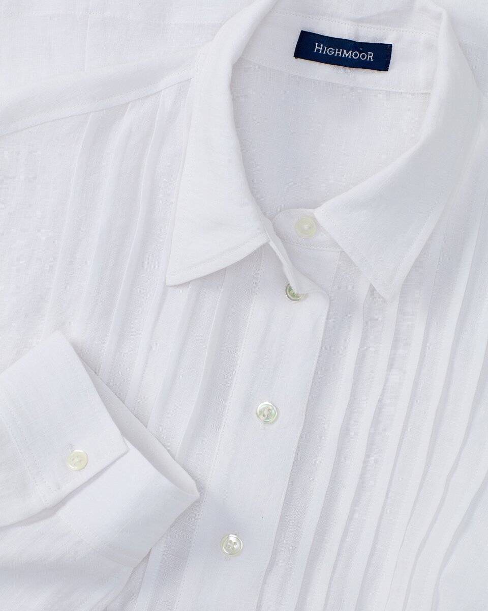 Блузка Highmoor Linen со складками (белая)