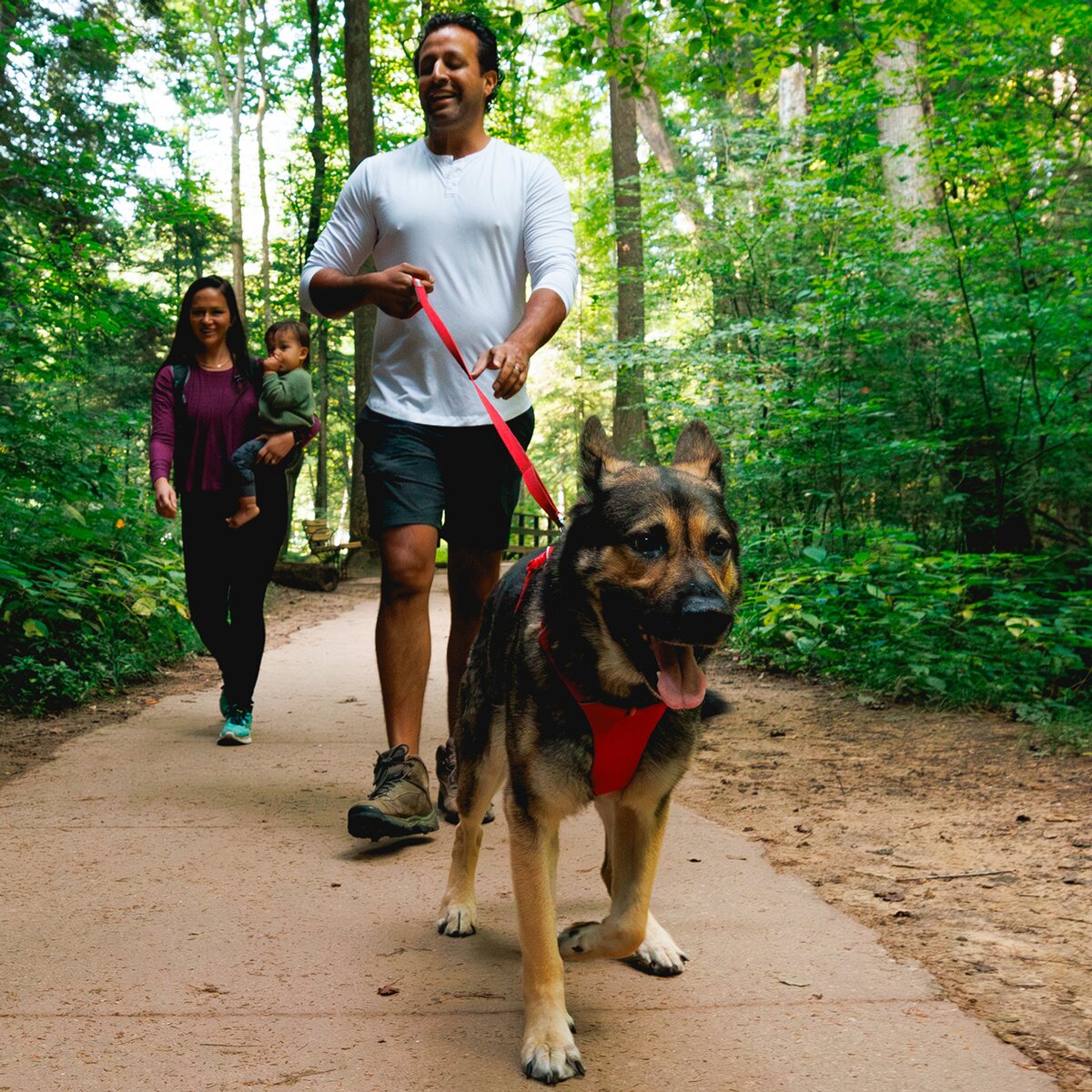Ruffwear Front Range® suņu iejūgs jaunais modelis (M izmērs (krūšu apkārtmērs 69-81 cm) – Red Canyon)