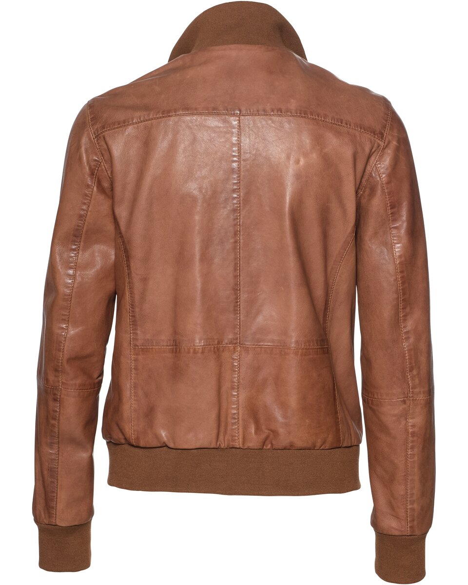 Brigitte von Schönfels Nappa leather jacket (Cognac)
