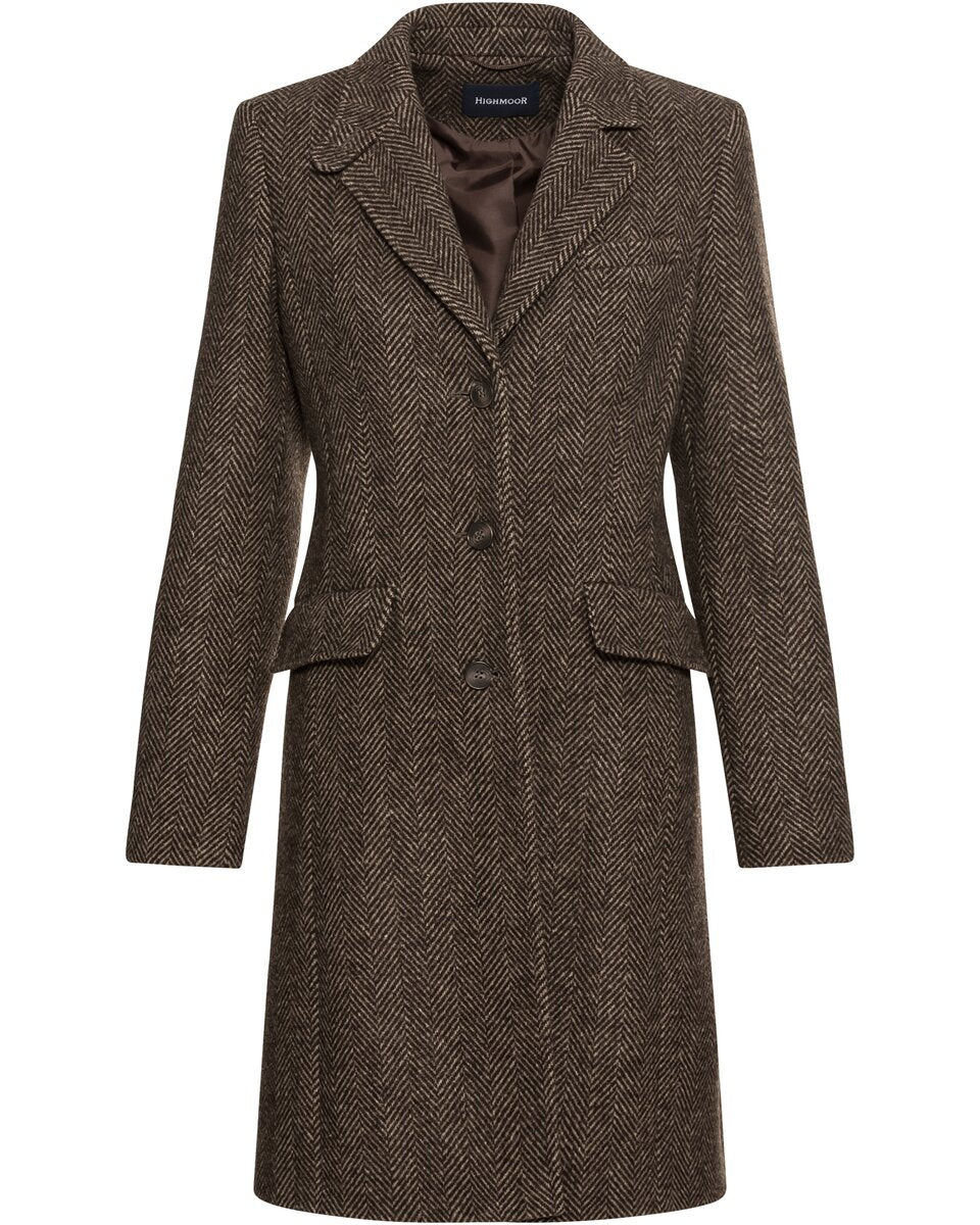 Highmoor Herringbone coat (Dark brown)