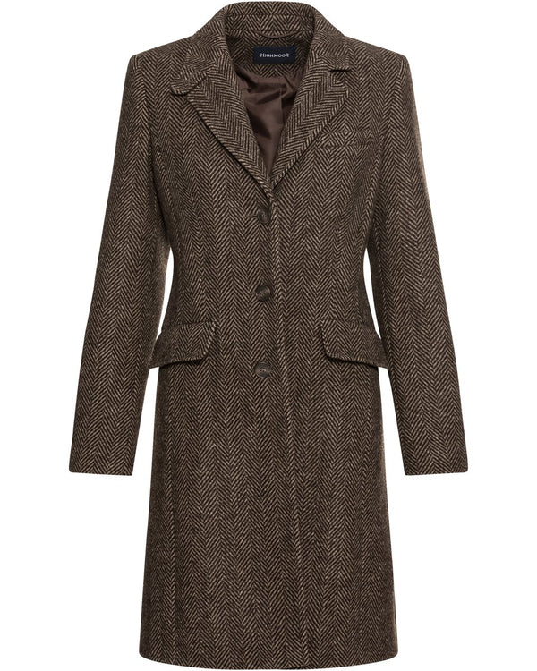 Highmoor Herringbone coat (Dark brown)