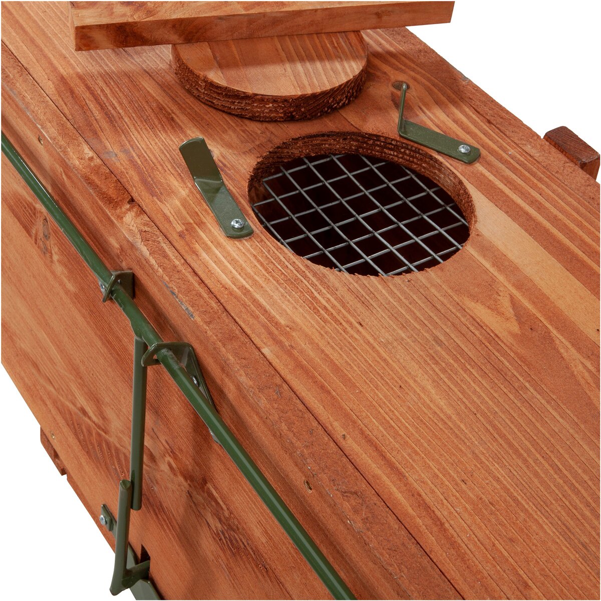 Two-door wooden box latch (Dimensions (LxWxH) 150x30x30 cm, weight 22 kg)