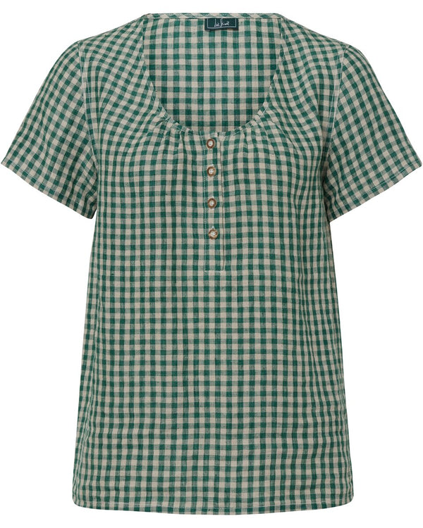 Luis Steindl Half-sleeve Vichy linen blouse (Green)