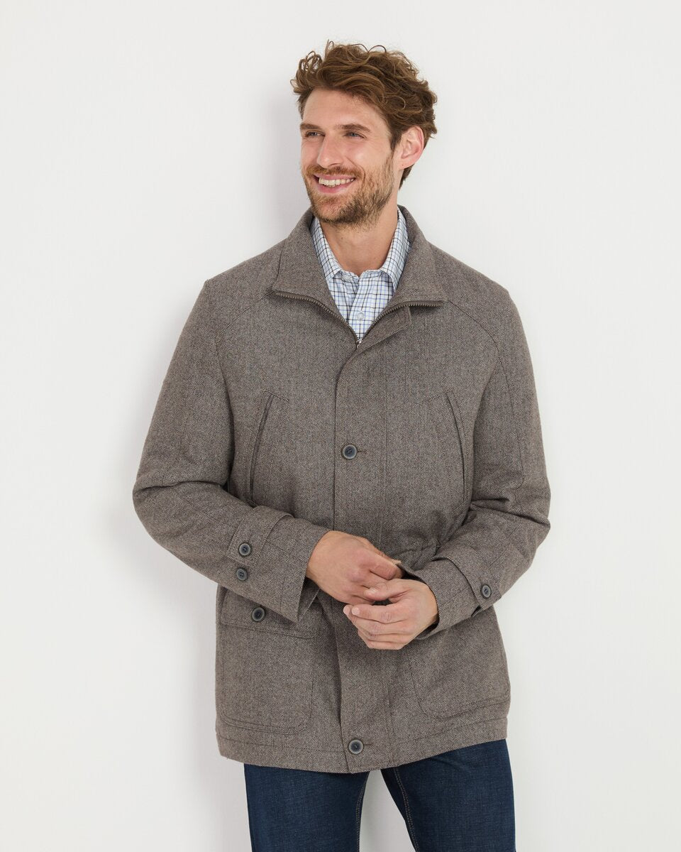 Highmoor herringbone outdoor jacket (Brown/gray)