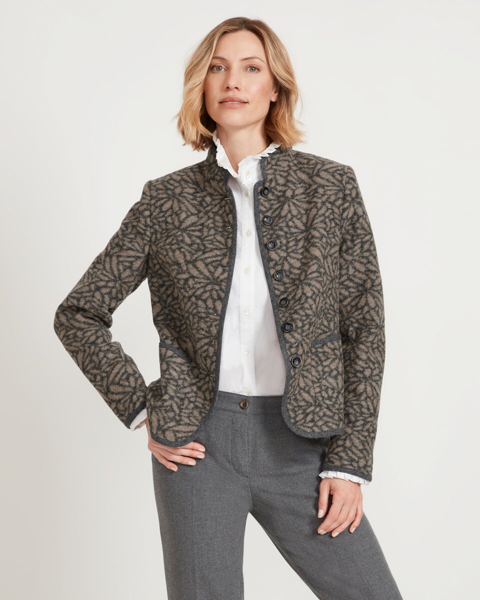 Reitmayer Stand-up collar jacket (Beige/Grey)