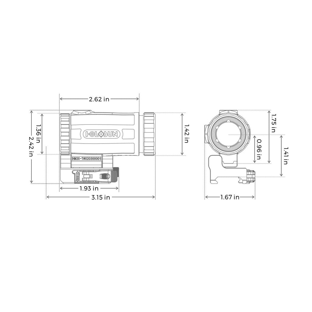 HM3XT — 3x Micro Magnifier/Titanium