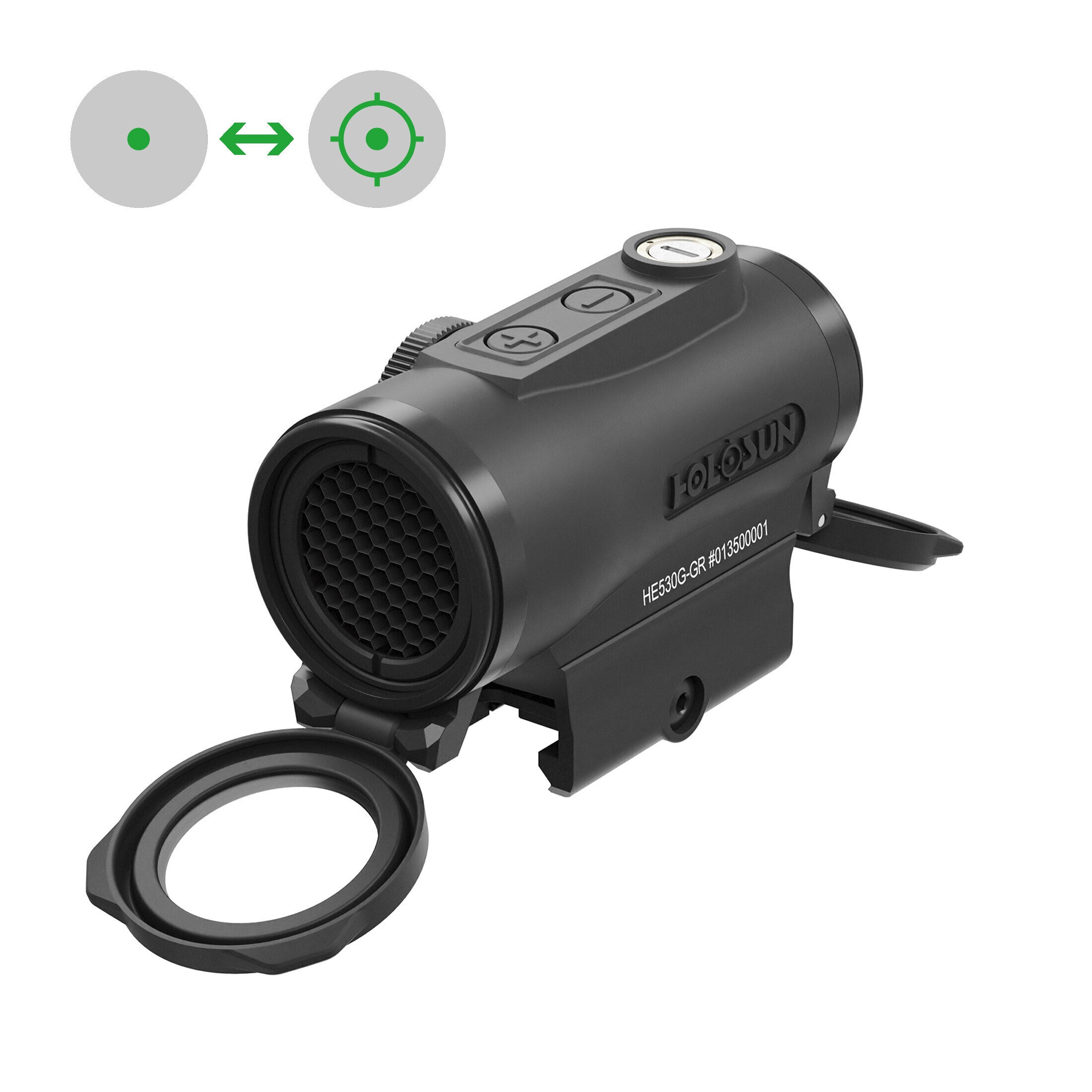 HE530G-GR — Green Circle Dot/QD/Titanium