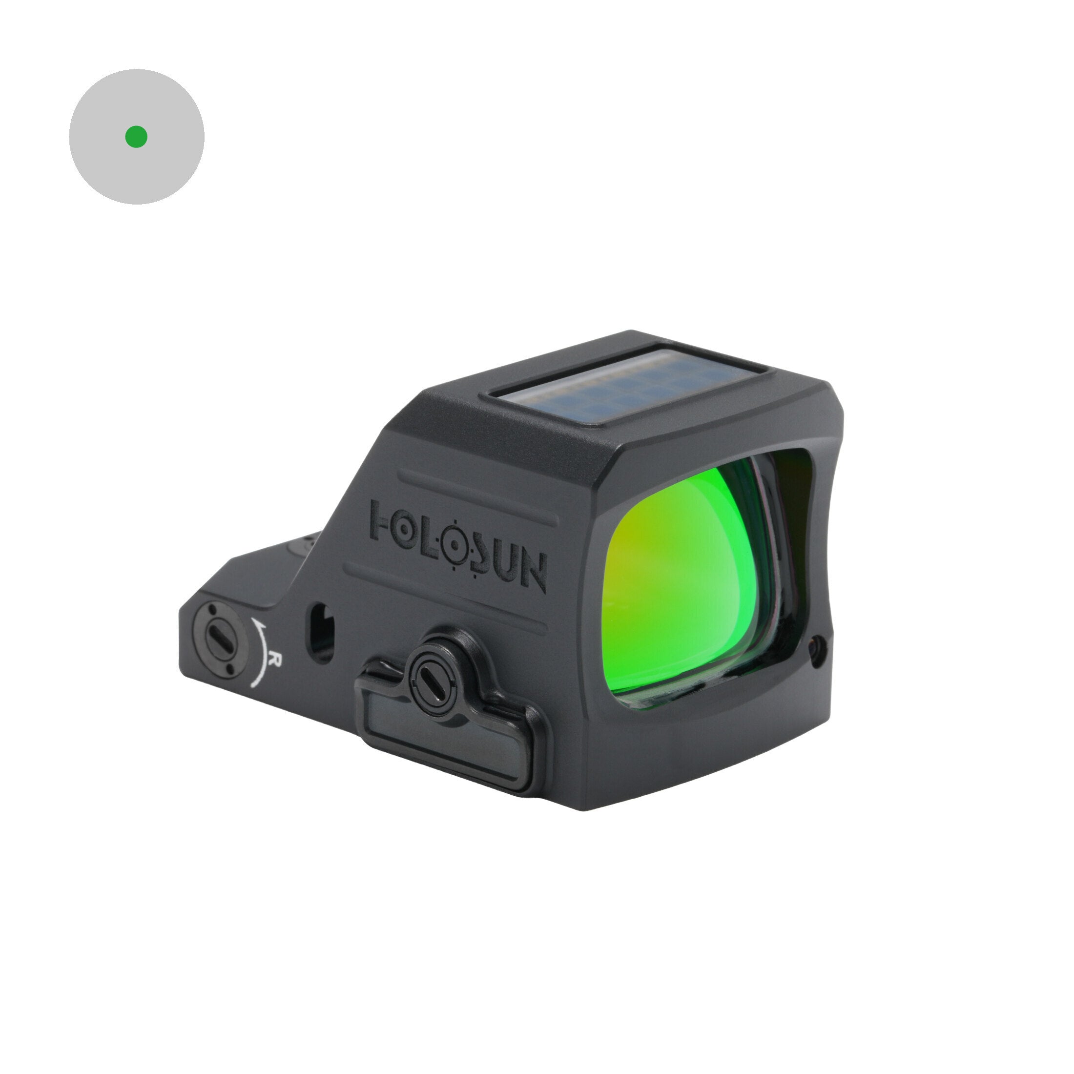 HE407C-X3-GR — Green 2 MOA Dot/Solar Panel/Shake Awake