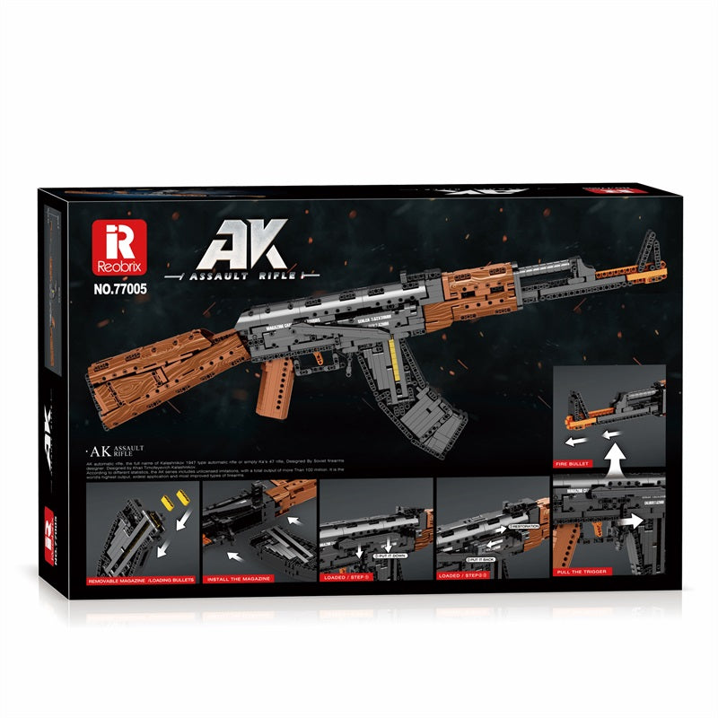 Reobrix AK-47 Assault Rifle — Building Block Model Kit (1,238 pcs)