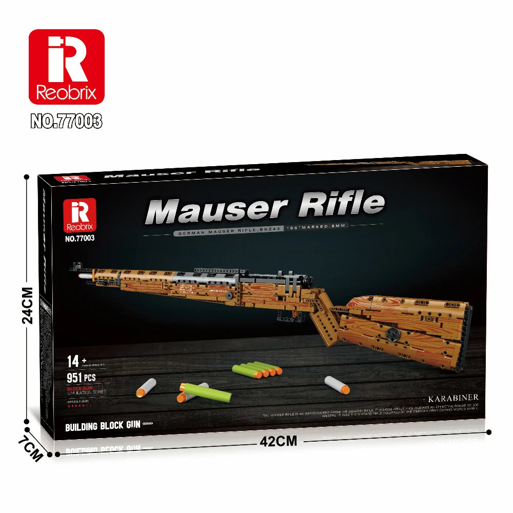 Reobrix Karabiner 98K — Konstruējamā bloku snaipera šautenes komplekts (951 gab.)