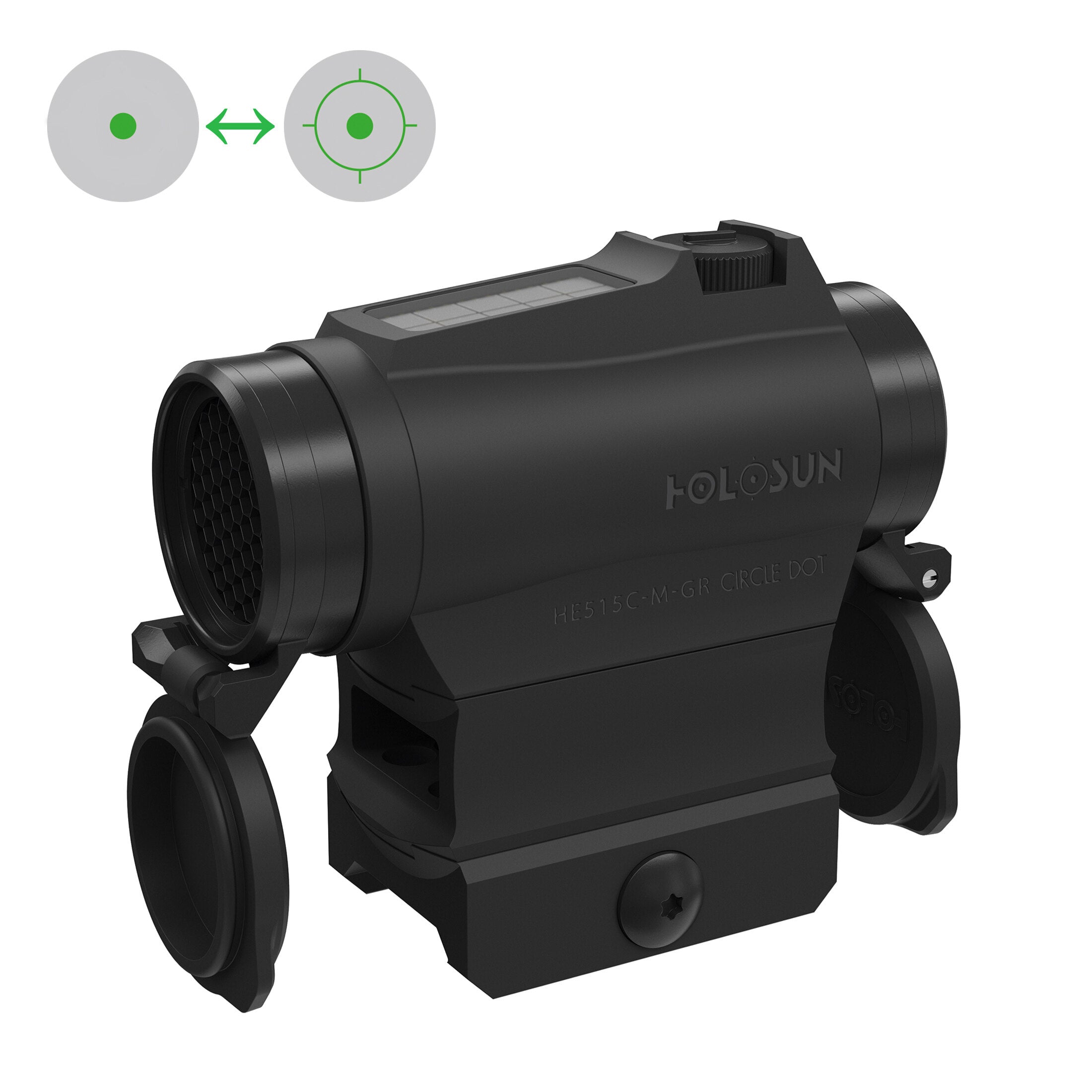 HE515CM-GR — Green Circle Dot/Solar/QD Mount