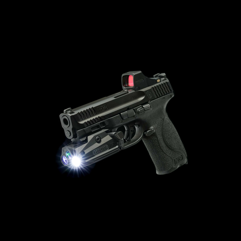 P.ID-Pro — Green & IR Laser, IR Illuminator, White Light,1000 Lumen, Aluminum Housing, Pistol