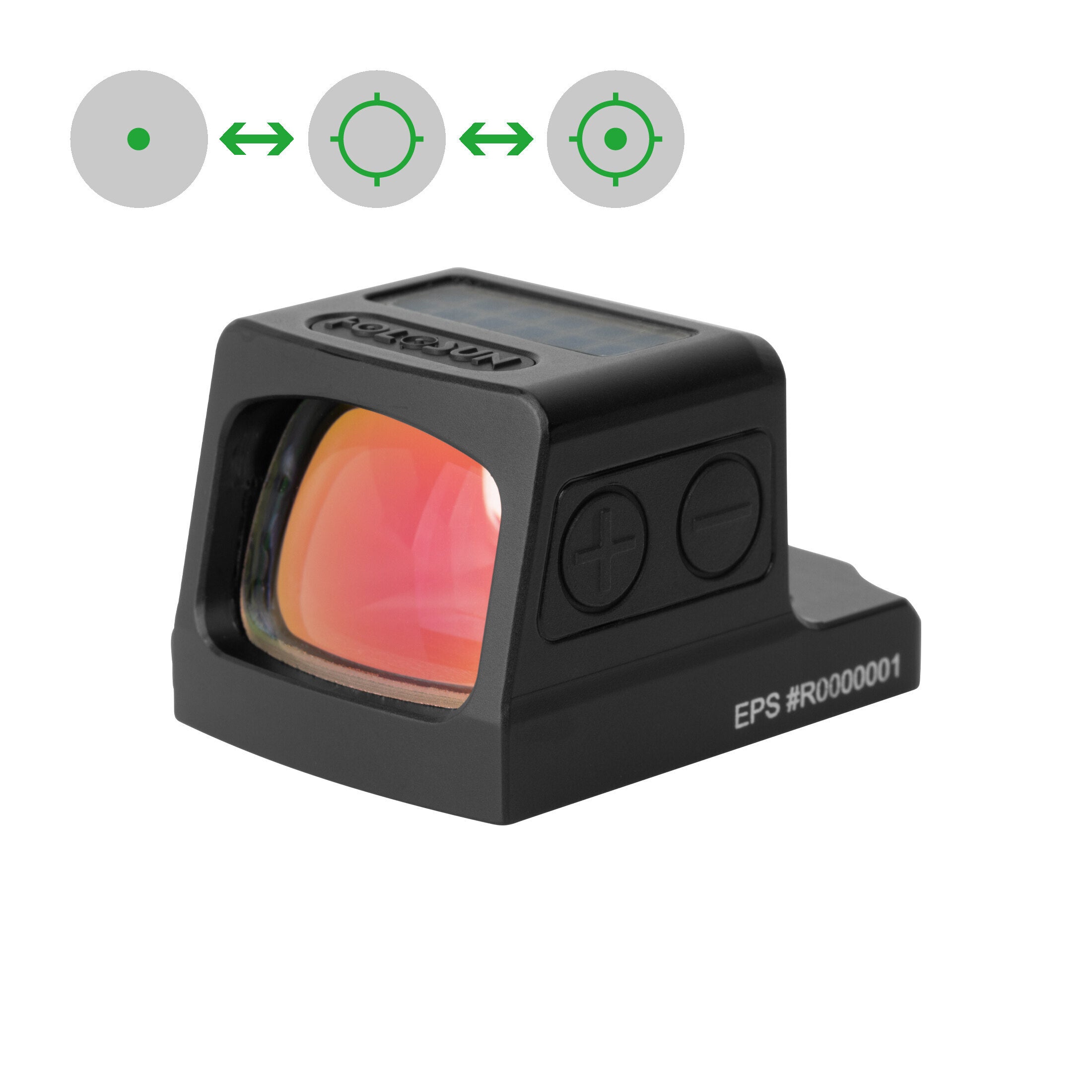 EPS-GR-MRS — Green Multi-Reticle, 7075 Aluminum, Enclosed, Solar