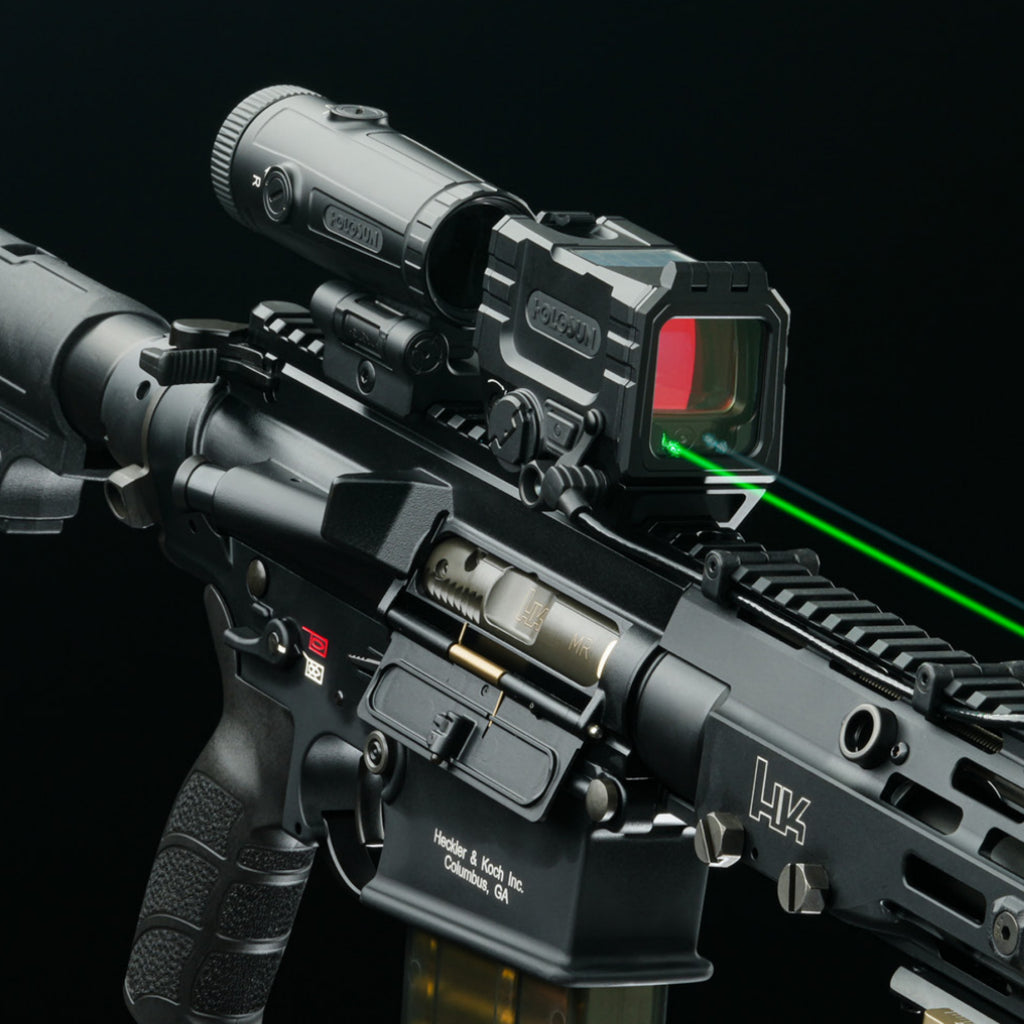 AEMS-EVO-DUAL — Red Circle Dot, Solar, Green & IR Laser