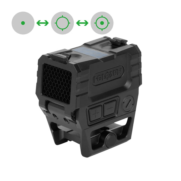 AEMS-PRO-X2-GD — 7075 alumīnijs/saules baterijas/aplis ar punktu/sarkans