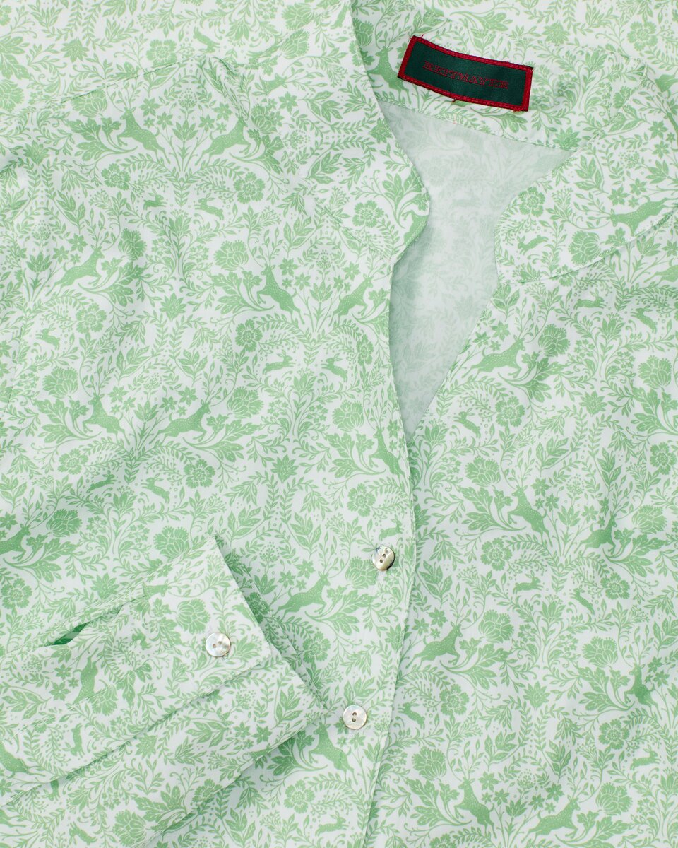 Reitmayer Poplin blouse with print (White/Green)