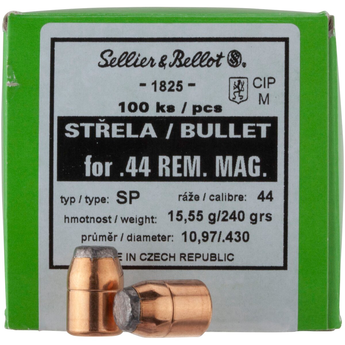 Sellier & Bellot Bullets .429 Tlm FK 15.6g/240grs. (Kaliber .429 (.44)) — Pack of 100 pcs