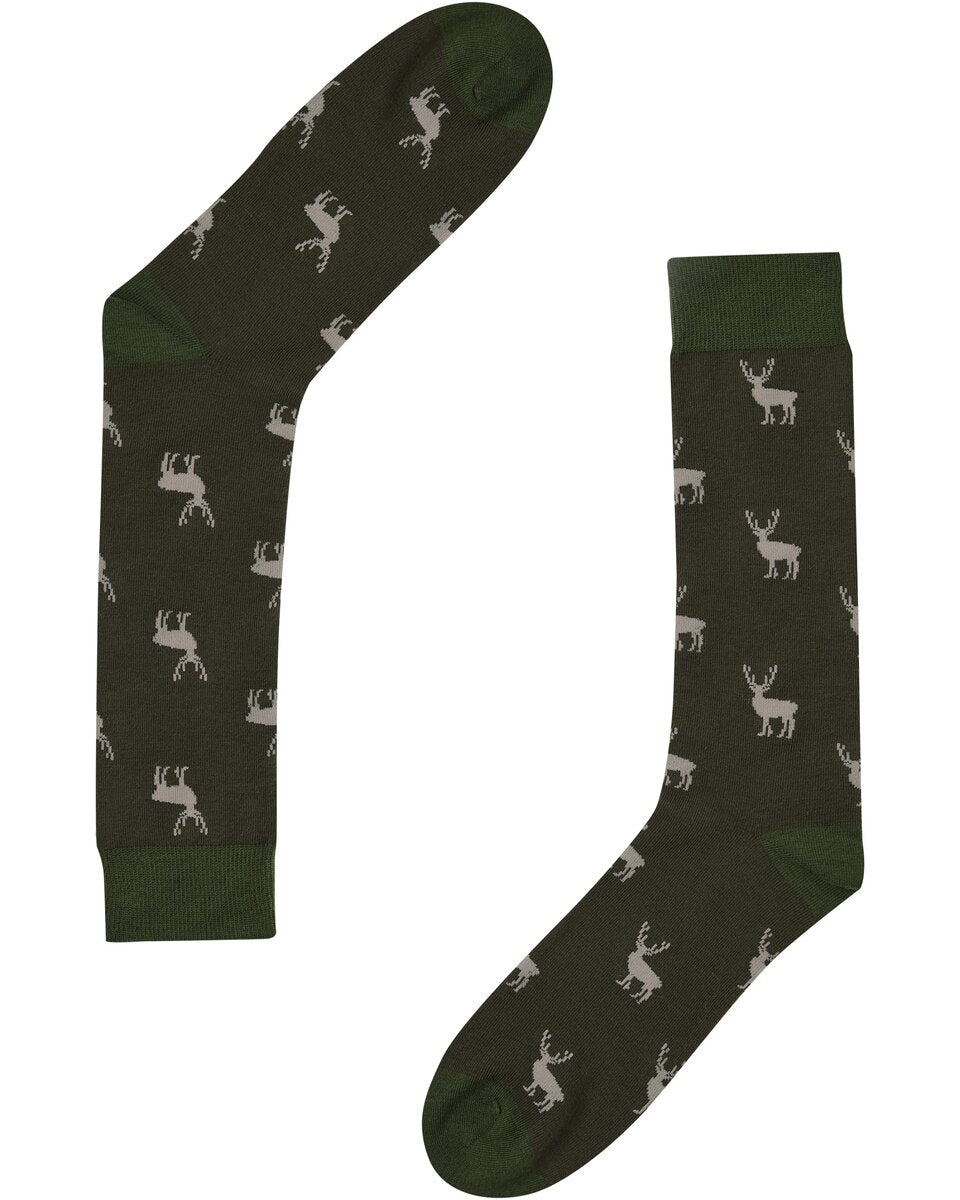Parforce Socks with deer motif (Brown/olive)
