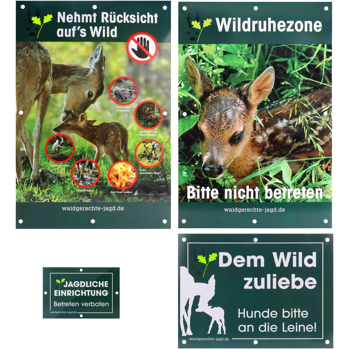 Waidgerechte Jagd Territory and hunting signs set – 20 pieces