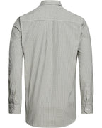 Highmoor Set: V-neck sweater & checked shirt (Green)