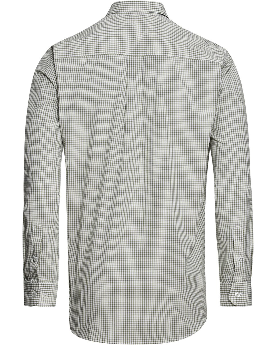 Highmoor Set: V-neck sweater & checked shirt (Green)
