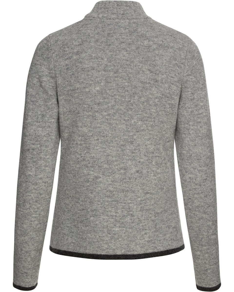 Luis Steindl Cardigan with edelweiss (Gray melange)