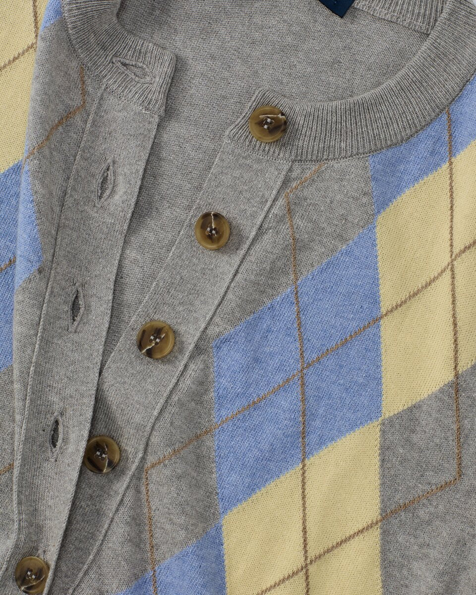 Highmoor Argyle vest (Grey/Blue)