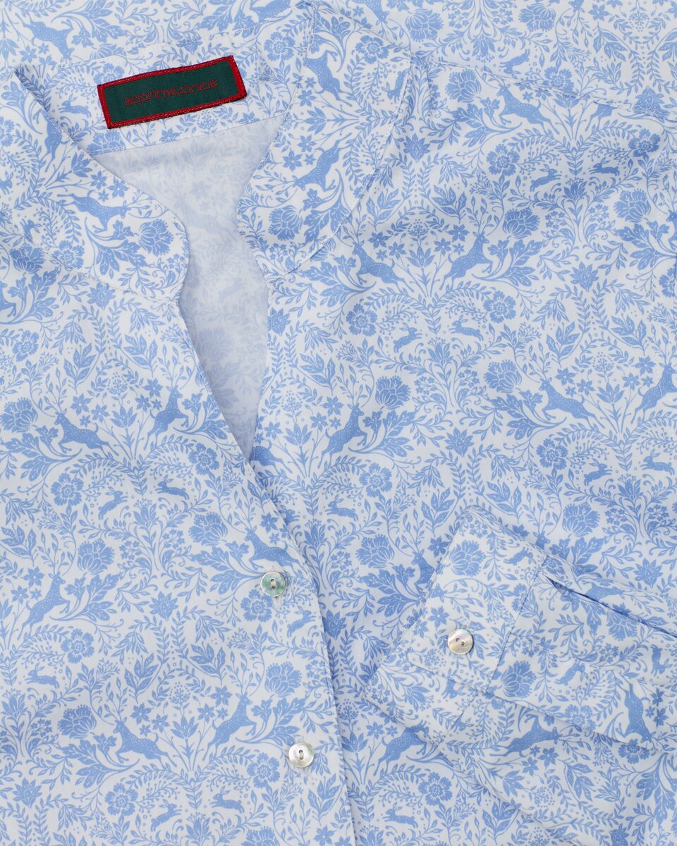 Reitmayer Poplin blouse with print (White blue)