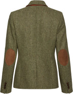 Highmoor Herringbone tweed blazer (Green/Orange)
