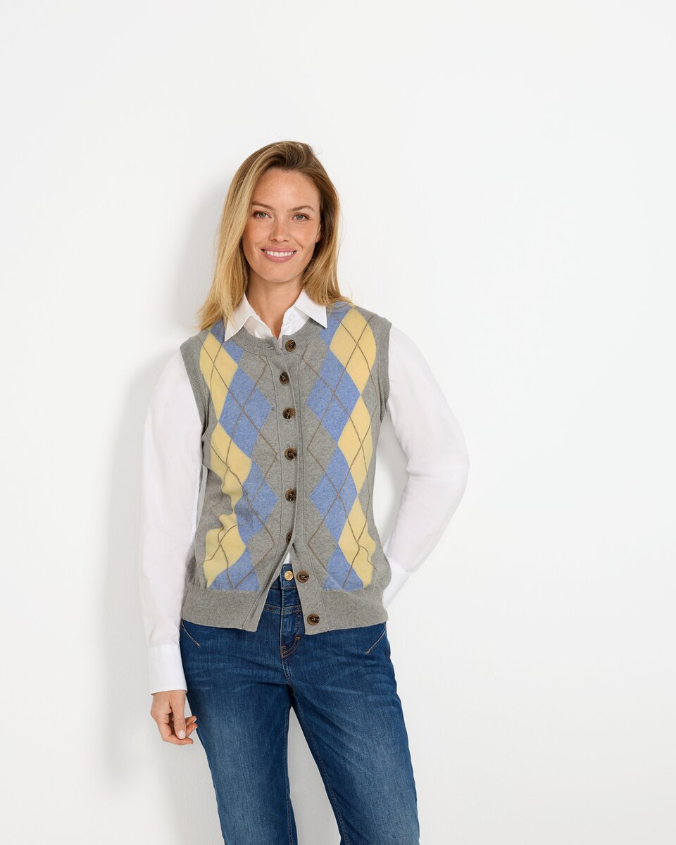 Highmoor Argyle vest (Grey/Blue)