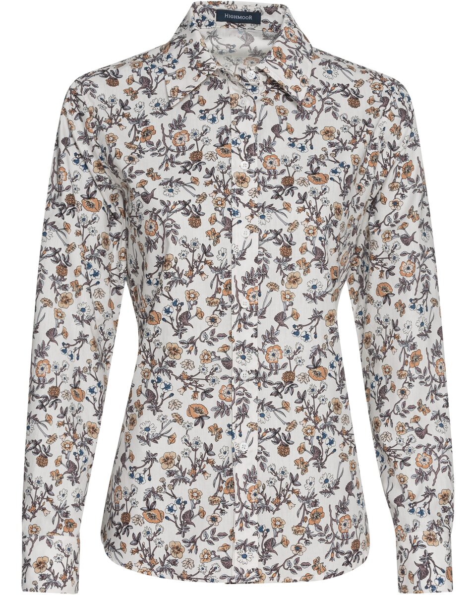 Highmoor Floral print blouse (White/brown/blue)