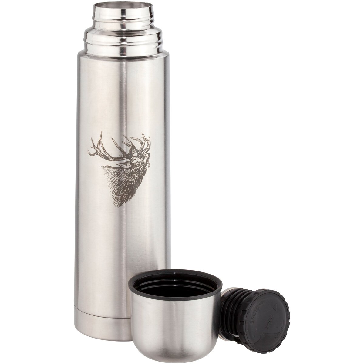 BEIER Stainless steel insulated bottle with animal motif, 700 ml (Deer)
