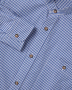 Reitmayer Stand-up collar shirt mini Vichy check (Blue)