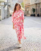 Reitmayer Floral dress with stand-up collar (White/Pink)