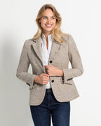 Highmoor Herringbone tweed blazer (Light beige)