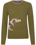 Brigitte von Schönfels Pullover with a dachshund motif (Olive)