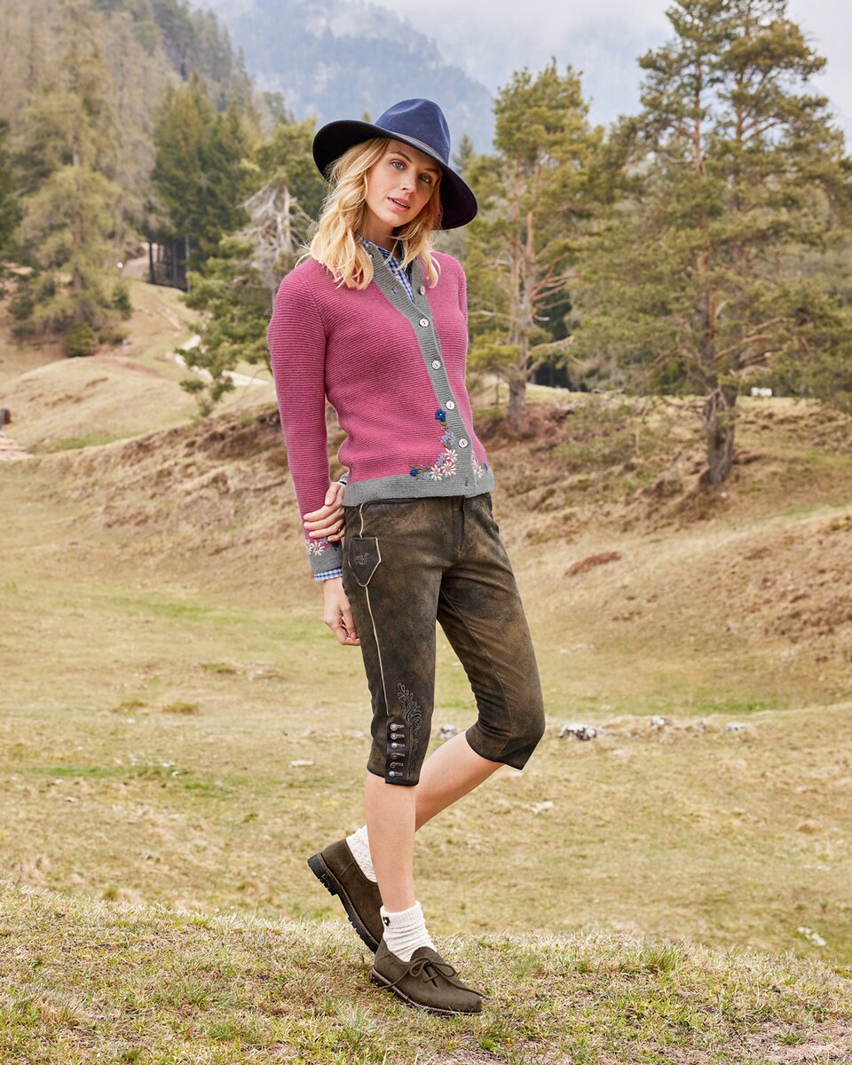 Luis Steindl Left cardigan with flowers (Rose/Gray)