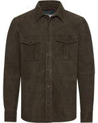 Reitmayer leather overshirt (Olive)